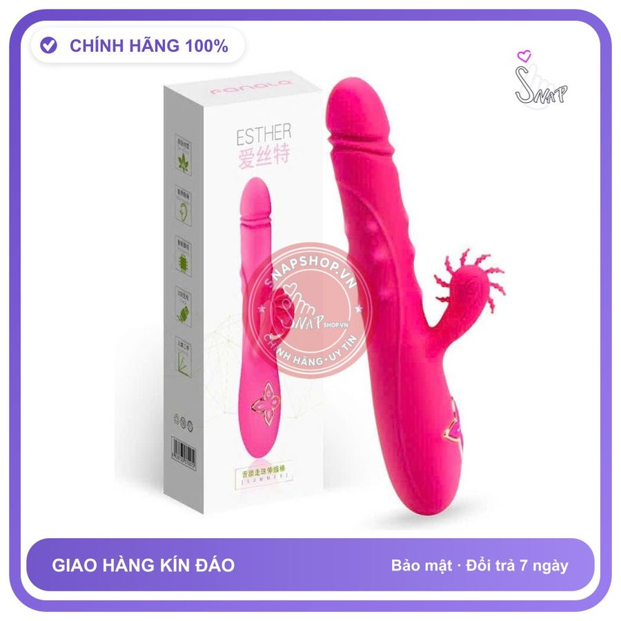Dương Vật Giả rung nhấp chuyển động đẩy tới và lui Và Liếm Esther chính hãng - 7 chế độ rung, sạc USB, rung nhấp chuyển động đẩy tới và lui tự động - giao hàng che tên kín đáo