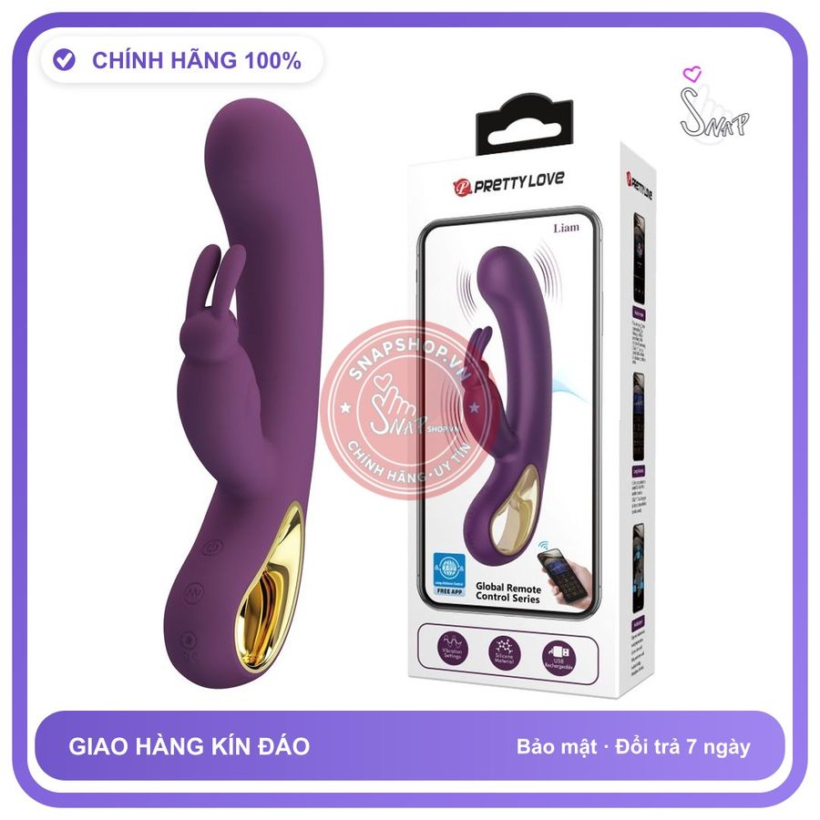 Dương Vật Giả Đa Năng Pretty Love Liam chính hãng - 12 chế độ rung, sạc USB, điều khiển qua app - giao hàng che tên kín đáo