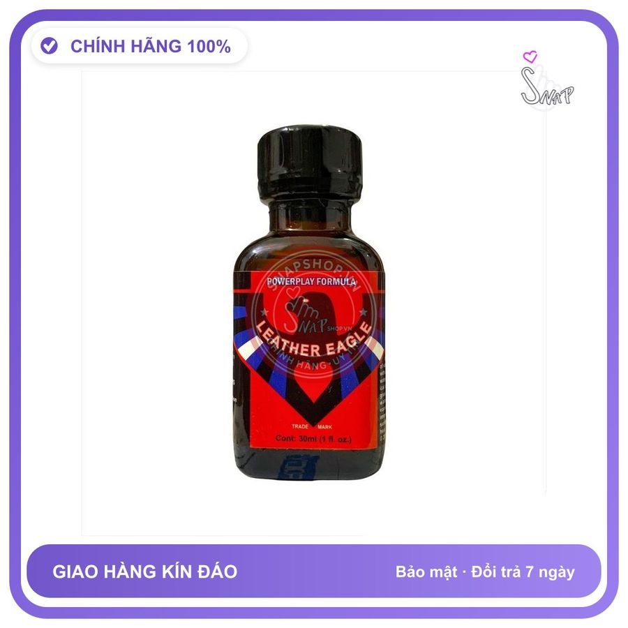 Chai Hít Tăng Khoái Cảm Popper Leather Eagle Chai 30ml Bản 2024 chính hãng - hương dịu không nồng, hàng chuẩn nhập khẩu, nắp kín không bay hơi - giao hàng che tên kín đáo