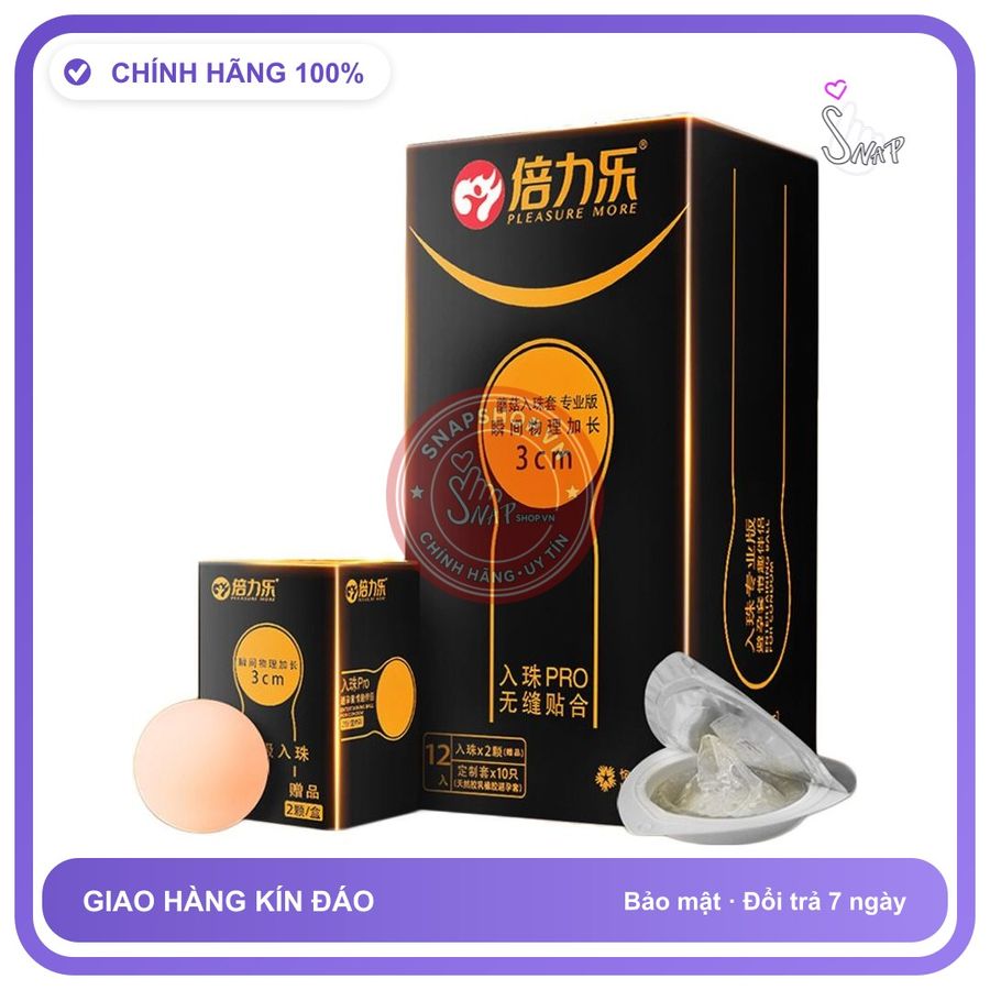 Bao Cao Su Beilile Viên Bi Ở Đầu Hạt chính hãng - siêu mỏng, có gai nổi, hỗ trợ kéo dài - giao hàng che tên kín đáo