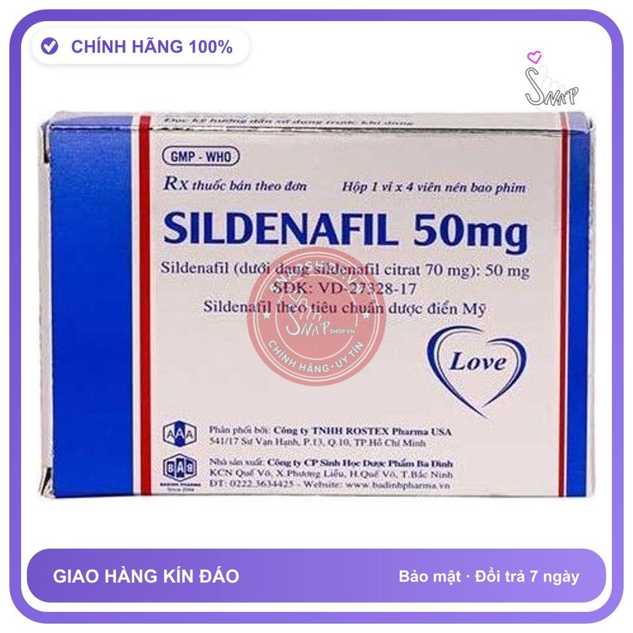 Thuốc Cường Dương Sildenafil 50mg – Người Bạn Đồng chính hãng - chất liệu an toàn cho da, dễ vệ sinh, êm ái khi dùng - giao hàng che tên kín đáo
