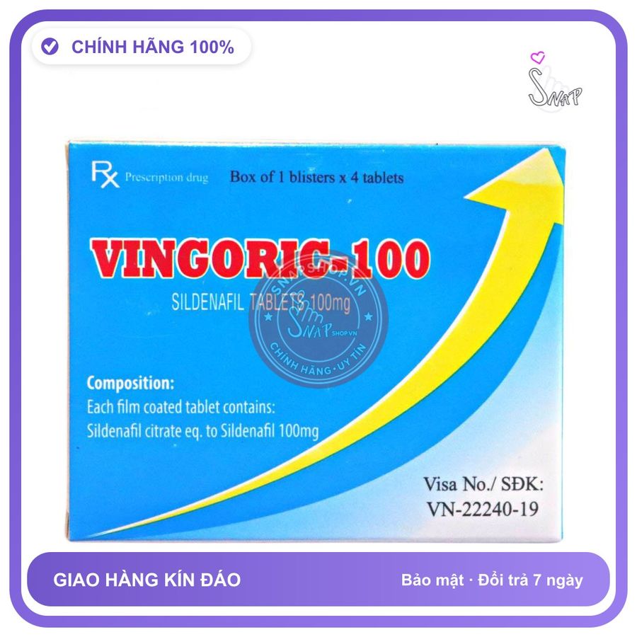 Thuốc Cường Dương Vingoric-100 Cian Healthcare chính hãng - chất liệu an toàn cho da, dễ vệ sinh, êm ái khi dùng - giao hàng che tên kín đáo