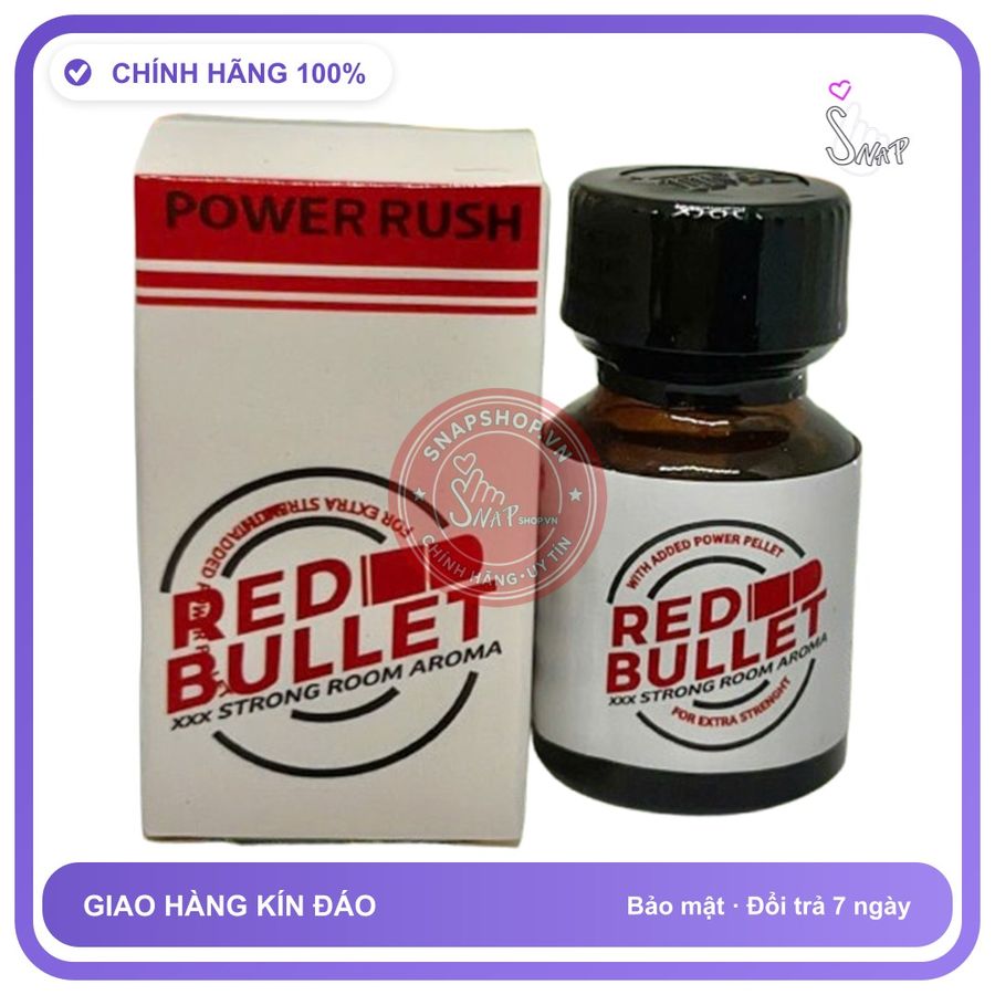 Popper Red Bullet 10ml chính hãng - chai 10ml, hương dịu không nồng, hàng chuẩn nhập khẩu - giao hàng che tên kín đáo