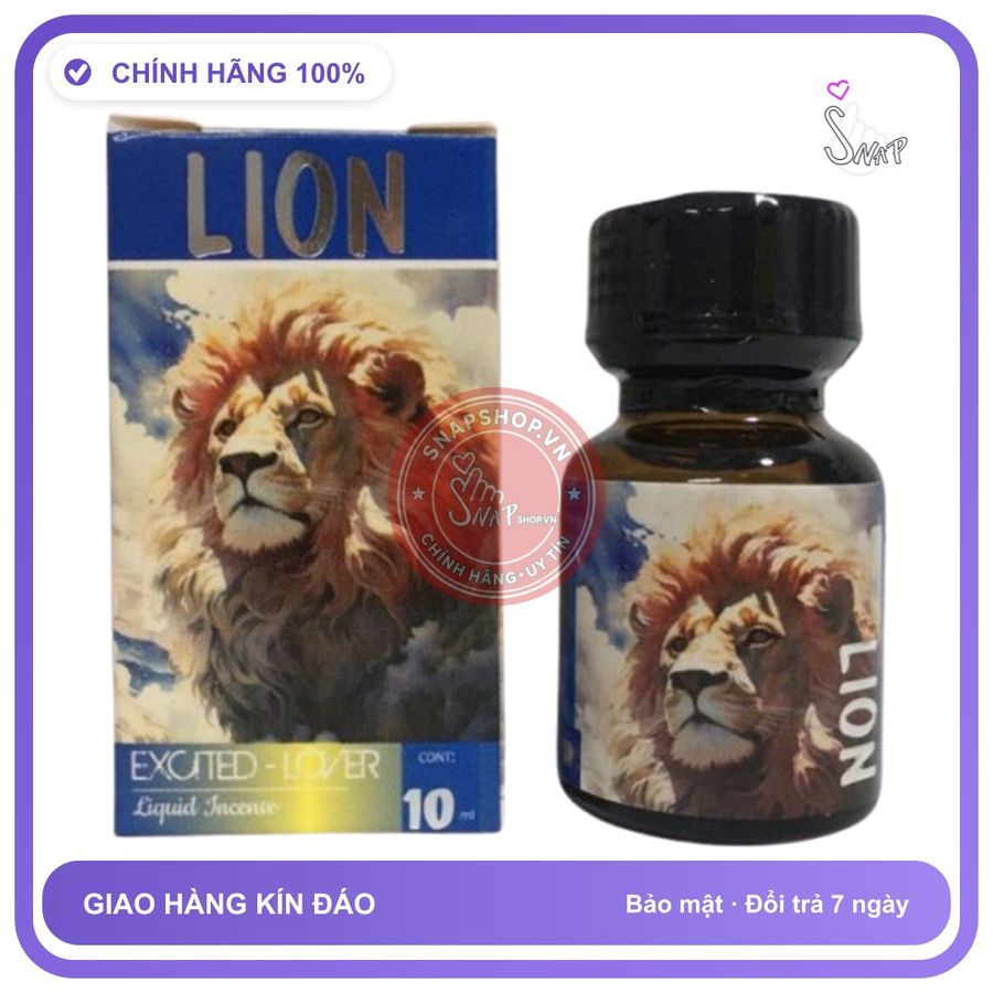 Popper Lion 10ml Chính Hãng - chai 10ml, hương dịu không nồng, hàng chuẩn nhập khẩu - giao hàng che tên kín đáo
