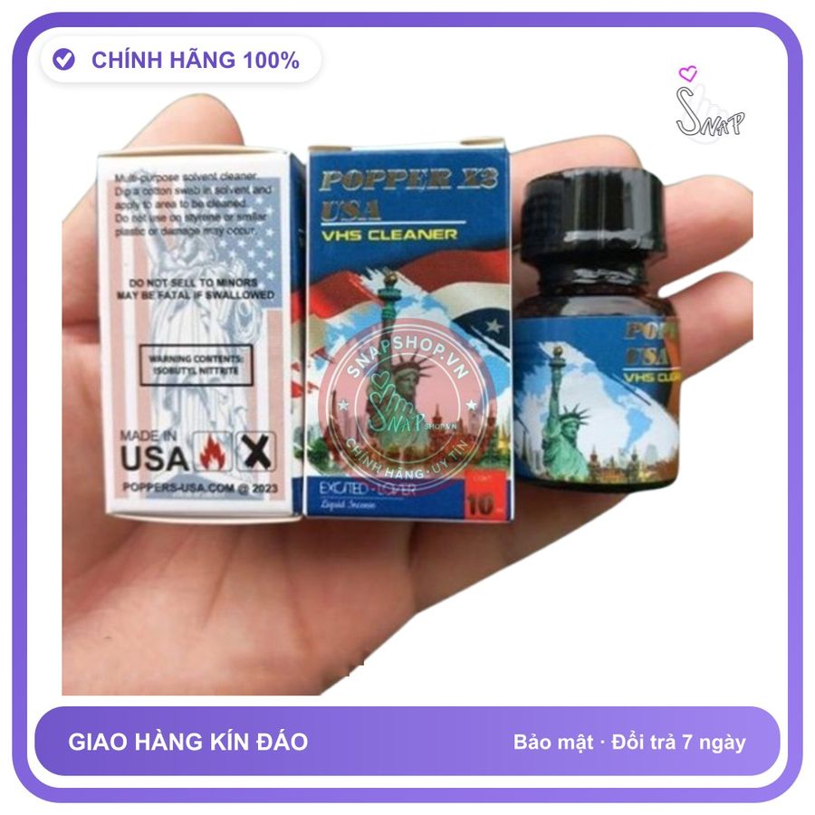 Popper X2 USA 10ml Chính Hãng - chai 10ml, hàng chuẩn nhập khẩu, nắp kín không bay hơi - giao hàng che tên kín đáo