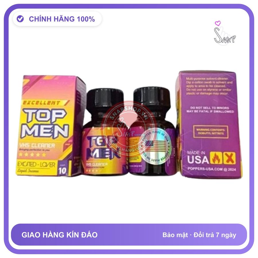 Popper Top Men 10ml Chính Hãng Dành Cho Top - chai 10ml, hương dịu không nồng, hàng chuẩn nhập khẩu - giao hàng che tên kín đáo