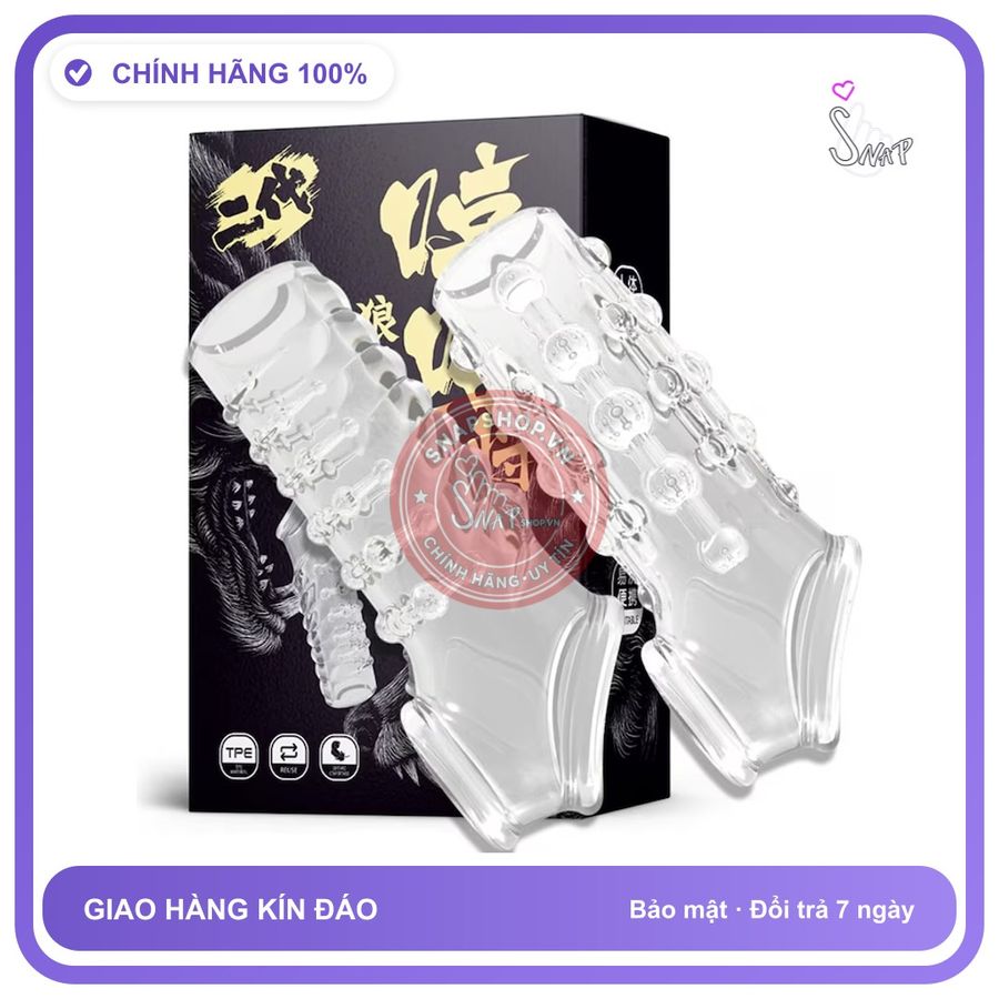Bao Cao Su Đôn Dên Răng Sói Bộ 2 Chiếc chính hãng - hỗ trợ kéo dài, ôm sát cảm giác thật, chất liệu latex an toàn - giao hàng che tên kín đáo