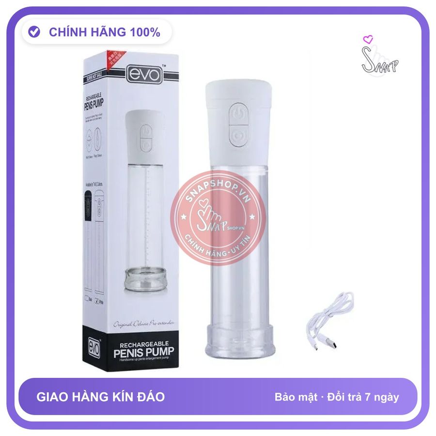 Máy Tập Dương Vật Revo Evo Penis Pump Làm To Cậu Nhỏ chính hãng - 3 cấp độ rung, chất liệu an toàn cho da, dễ vệ sinh - giao hàng che tên kín đáo