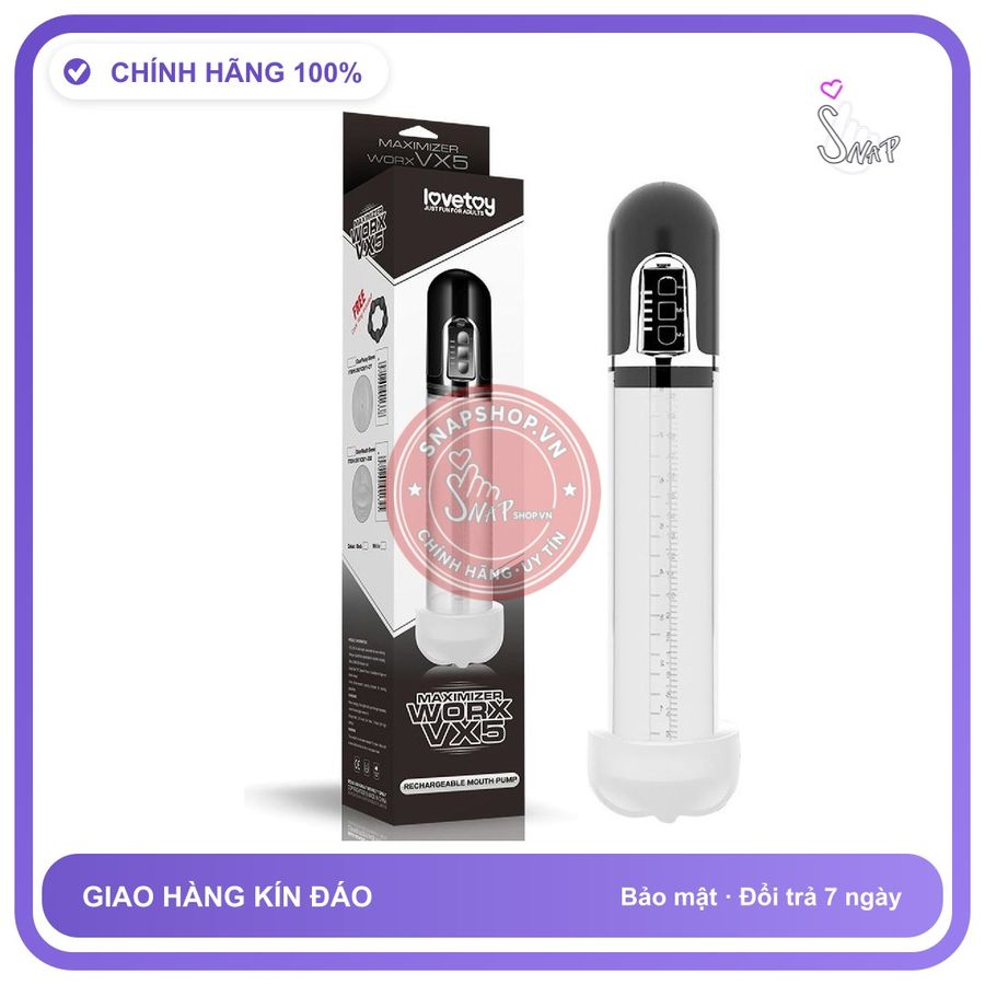 Máy Tập Làm To Dương Vật Lovetoy Worx VX5 chính hãng - chất liệu an toàn cho da, dễ vệ sinh, êm ái khi dùng - giao hàng che tên kín đáo