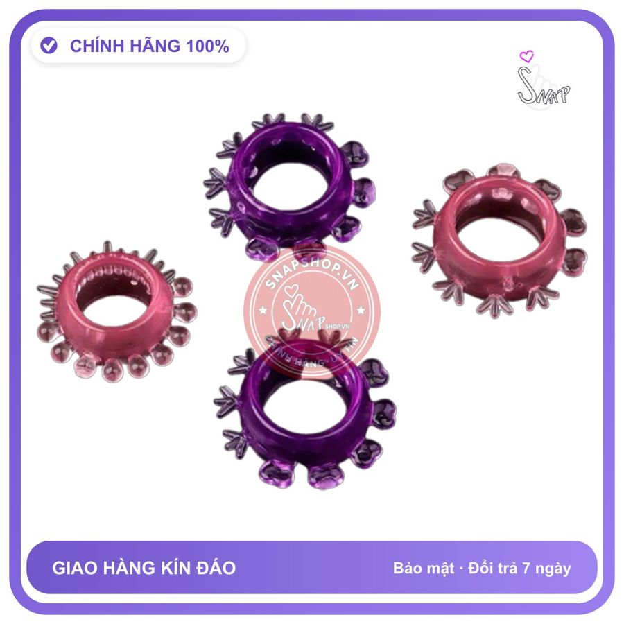 Vòng Deo Dương Vật Silicon Mềm - Hộp 4 Cái chính hãng - sạc USB, silicone mềm, chất liệu an toàn cho da - giao hàng che tên kín đáo