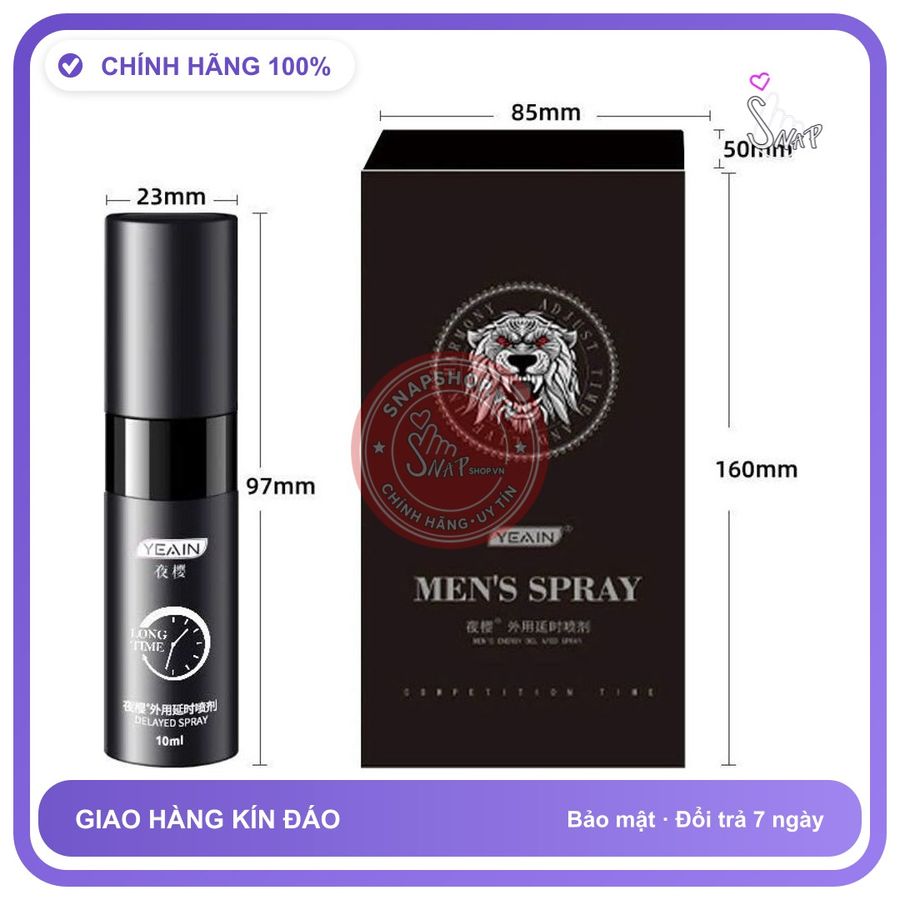Chai Xịt Trung Quốc Yeain Men Spray - Kéo 10ml chính hãng - kéo dài thời gian, thấm nhanh không nhờn rít, dùng trước khi quan hệ - giao hàng che tên kín đáo