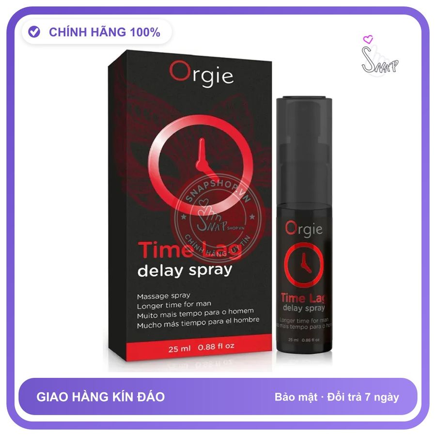 Chai Xịt Bồ Đào Nha Orgie Time - Kéo 25ml chính hãng - kéo dài thời gian, chiết xuất thảo dược, thấm nhanh không nhờn rít - giao hàng che tên kín đáo