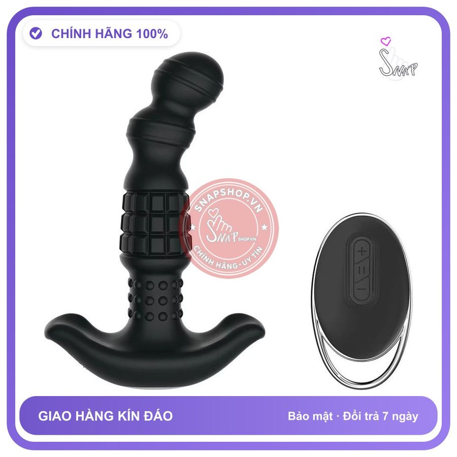 Kích Thích Hậu Môn Rung Xoay 360 Độ Điều Khiển Từ Xa chính hãng - 3 chế độ rung, sạc USB, silicone mềm mại - giao hàng che tên kín đáo