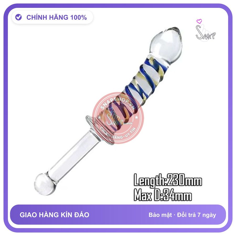 Dương Vật Giả Cầm Tay Bằng Thủy Tinh Hai chính hãng - silicone mềm mại, chất liệu an toàn cho da, dễ vệ sinh - giao hàng che tên kín đáo