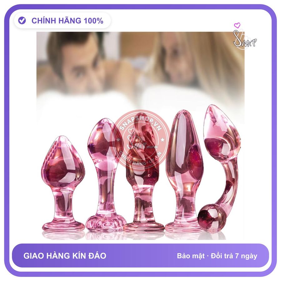 Phích Cắm Hậu Môn Bằng Thủy Tinh Siêu Cute chính hãng - silicone mềm mại, chất liệu an toàn cho da, dễ vệ sinh - giao hàng che tên kín đáo