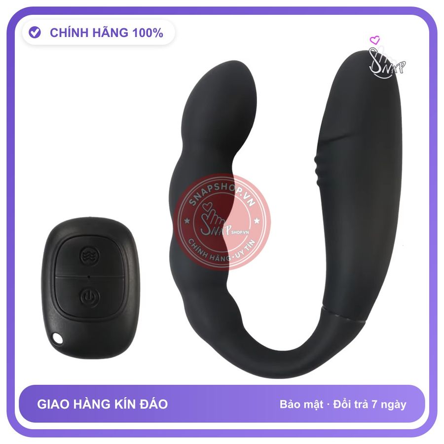 Kích Thích Hậu Môn Điều Khiển Từ Xa Hình Chữ U chính hãng - 10 chế độ rung, silicone y tế, chất liệu an toàn cho da - giao hàng che tên kín đáo