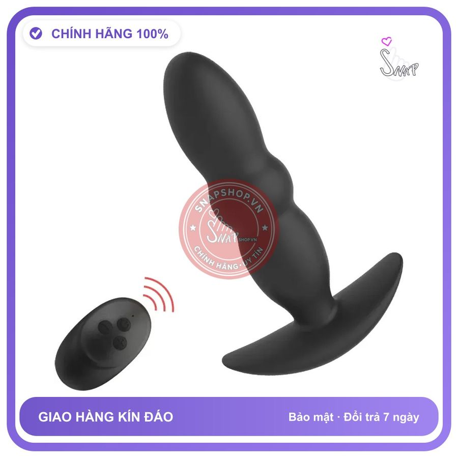 Dụng Cụ Massage Hậu Môn rung nhấp chuyển động đẩy tới và lui Cực Phê chính hãng - 3 chế độ rung, sạc usb, điều khiển từ xa - giao hàng che tên kín đáo