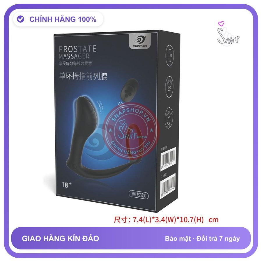 Dụng Cụ Kích Thích Hậu Môn Kèm Cock Rings chính hãng - 10 chế độ rung, điều khiển từ xa, silicone mềm mại - giao hàng che tên kín đáo