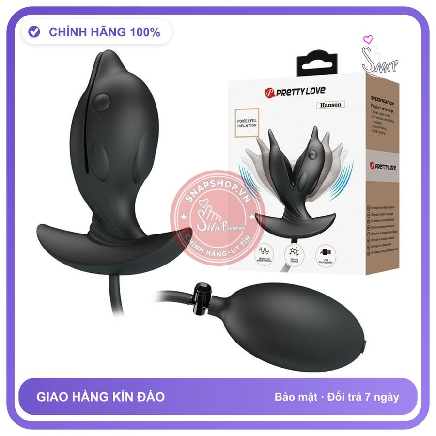 Dụng Cụ Làm Giãn Hậu Môn Pretty Love Hanson chính hãng - sạc usb, silicone mềm mại, chất liệu an toàn cho da - giao hàng che tên kín đáo