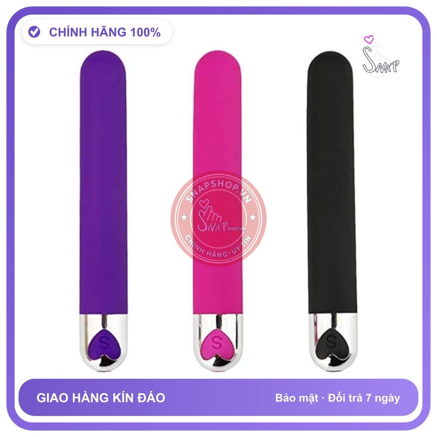 Que Rung Silicon Đơn Giản Nút Bấm Hình Trái Tim chính hãng - 10 chế độ rung, sạc usb, chống nước - giao hàng che tên kín đáo