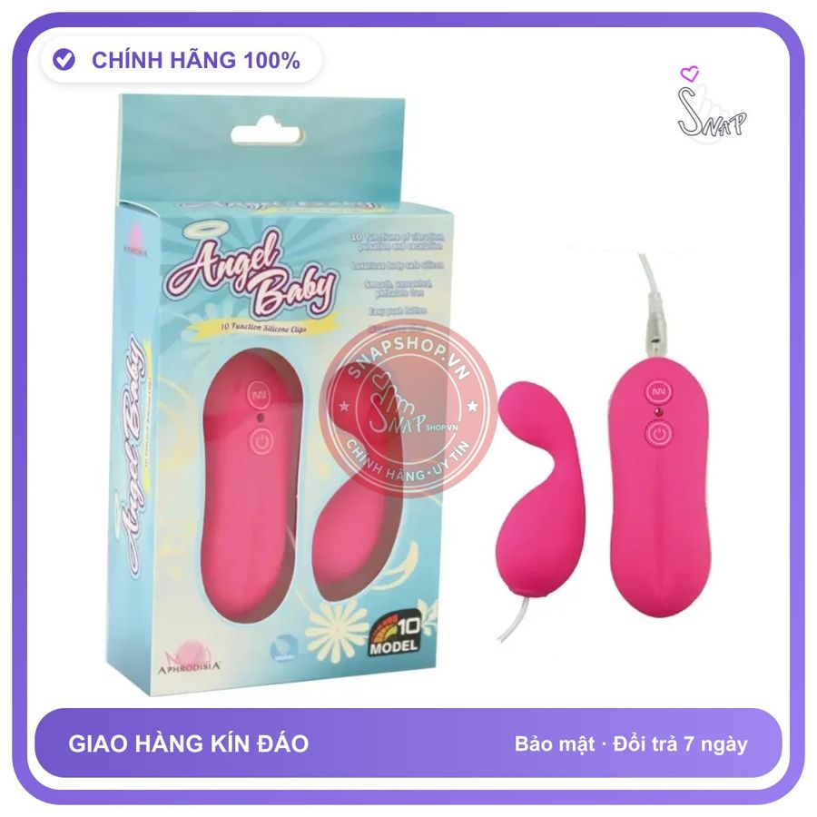 Trứng Rung Angel Baby Khởi Nguồn Cho Sự Thăng Hoa Tột Đỉnh chính hãng - silicone mềm, chất liệu an toàn cho da, dễ vệ sinh - giao hàng che tên kín đáo