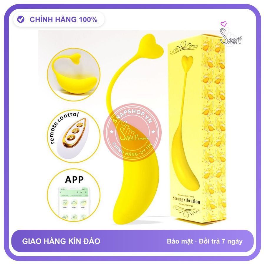 Trứng Rung Trái Chuối Điều Khiển Từ Xa Thiết chính hãng - 9 chế độ rung, sạc USB, rung êm không tiếng động - giao hàng che tên kín đáo