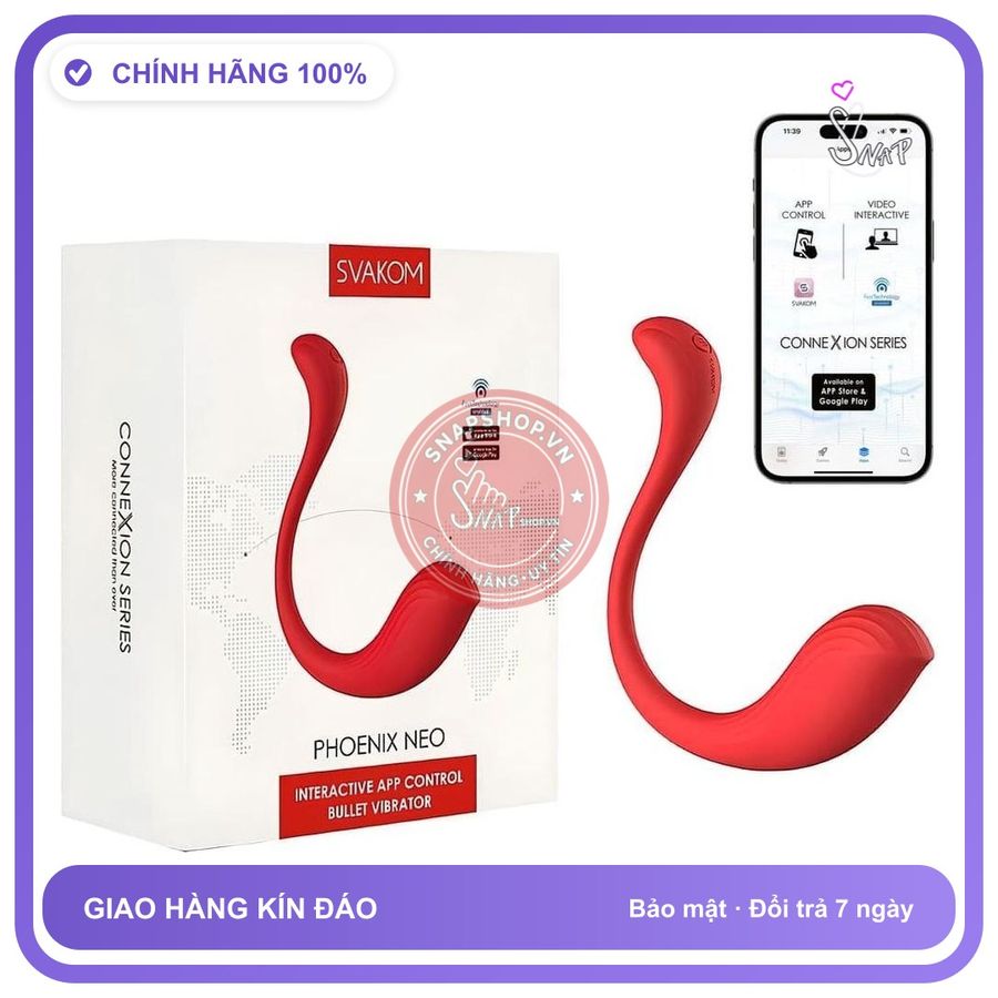 Trứng Rung Svakom Phoenix Neo 2 Trứng Rung Tình chính hãng - điều khiển qua app, điều khiển từ xa, silicone cao cấp - giao hàng che tên kín đáo