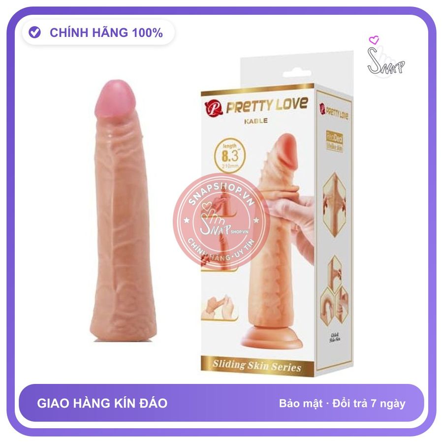 Dương Vật Giả Prettylove Kable Silicon 2 Lớp Mềm Mịn Như Thật chính hãng - silicone mềm mại, chất liệu an toàn cho da, dễ vệ sinh - giao hàng che tên kín đáo