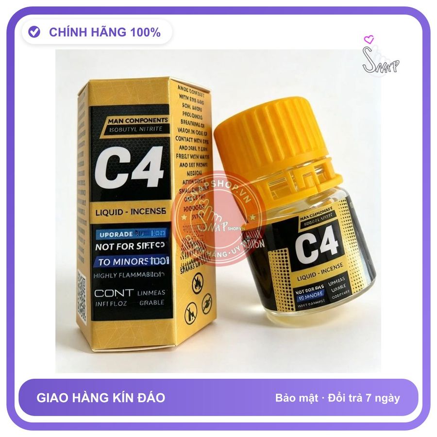 Chai hít tăng khoái cảm Popper MAN COMPONENTS 20ml Popper 20ml USA, Hàng Chính Hãng, Sale Giá Tốt