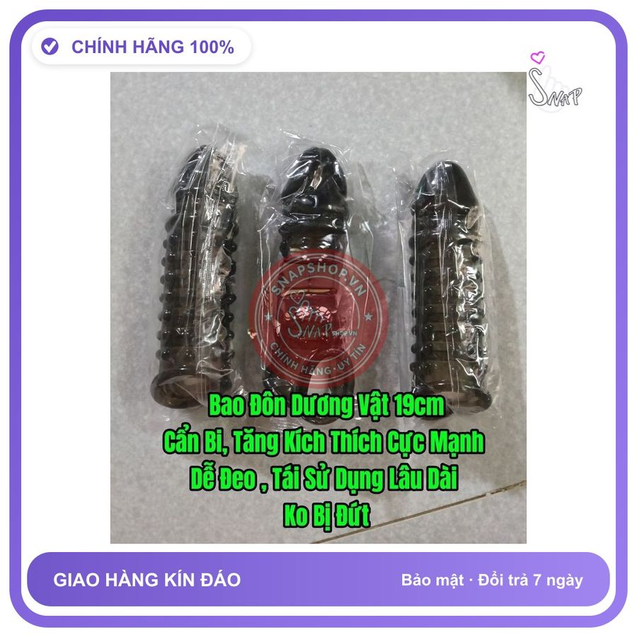 Đồ chơi người lớn che tên sản phẩm bảo mật kín đáo Bao Đôn Dương Vật 19cm, Vòng Bi Tăng Kích Thích Điểm G, Bao sướng