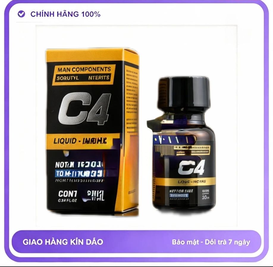 Chai hít tăng khoái cảm Popper MAN COMPONENTS 10ml Sale Giá Sốc Hàng Chính Hãng Nhập Khẩu, Popper C4 10ml, Công Thức Mới Siêu Mạnh, Rất Phê