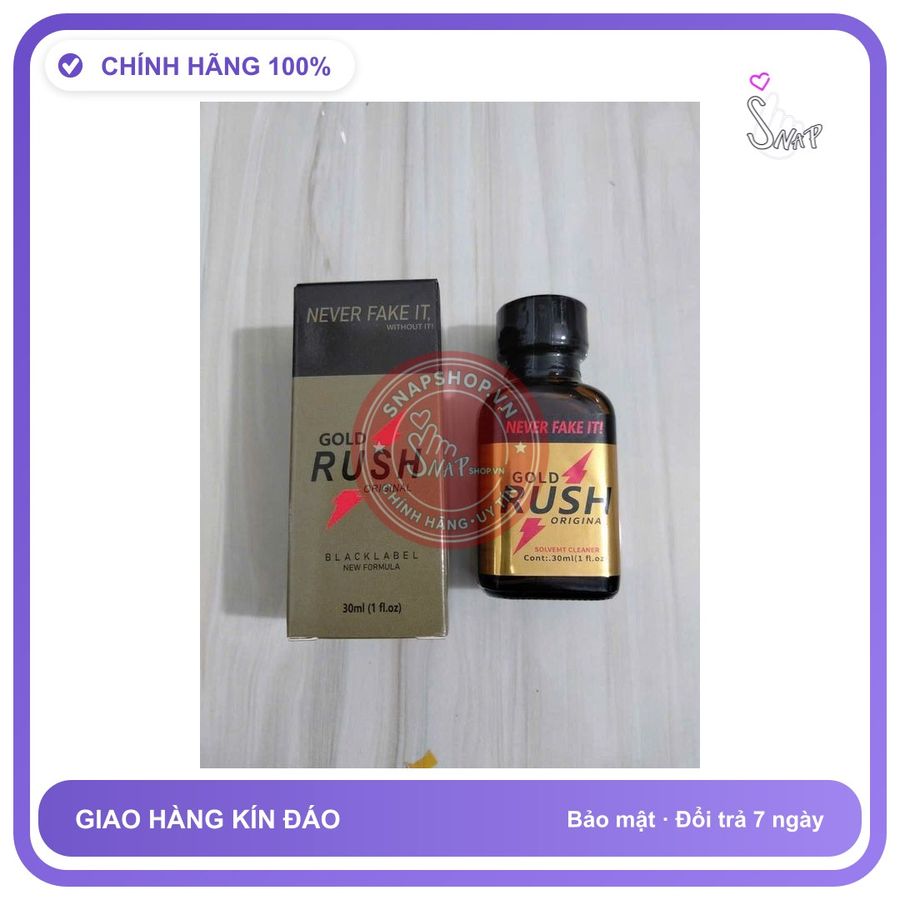 Chai hít tăng khoái cảm Popper GOLD RUSH 30ml Hàng Nhập Khẩu Chính Hãng USA Popper 30ml Dòng Mạnh Phê Lâu,Mùi Dịu,Ko Nhức Đầu, Ko Bỏng Mũi