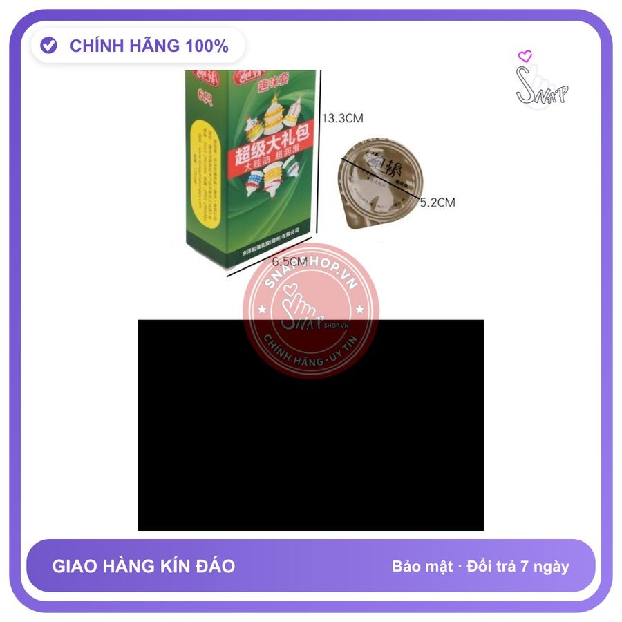 Bao cao su Bao Bo Hàng Công Ty Bao Cao Su Gai To, Hộp 6 Cái, Hàng Chính Hãng, che tên sản phẩm bảo mật kín đáo
