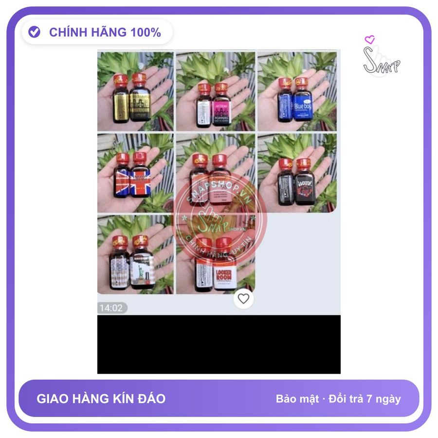 Chai hít tăng khoái cảm Popper XV 30ml Lấy Ngẫu Nhiên Popper 30ml USA,Dòng Siêu Mạnh, Phê Lâu Cho Ng Lờn, Ko Phê Hoàn Tiền 100%