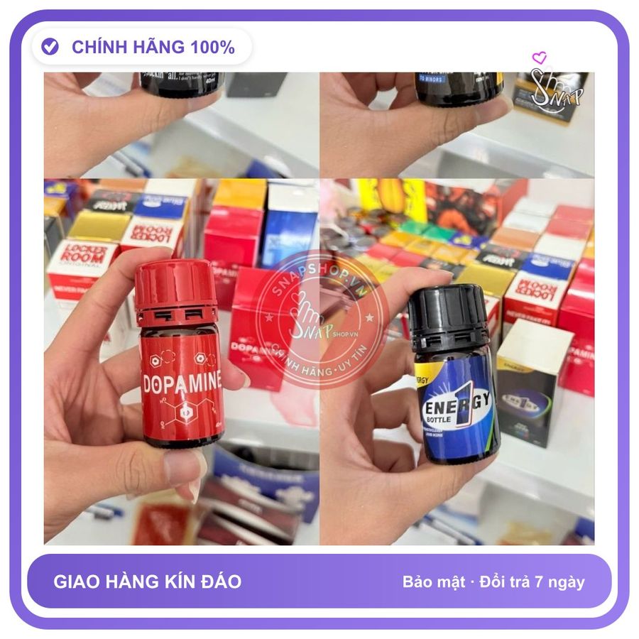 Chai hít tăng khoái cảm Popper DOPAMINE 40ml Hàng Nhập Khẩu Popper 40ml USA, Dòng Ko cồn, ko nhức đầu, ko bỏng mũi, Phê Lâu, Lấy Ngẫu Nhiên, Bao Phê