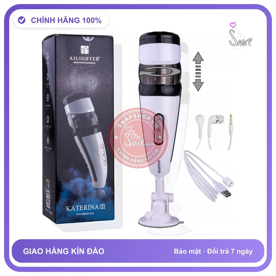 Máy Tự Động Katerina III chính hãng - 5 chế độ rung, sạc USB, xoay 360 độ - giao hàng che tên kín hàng có sẵn