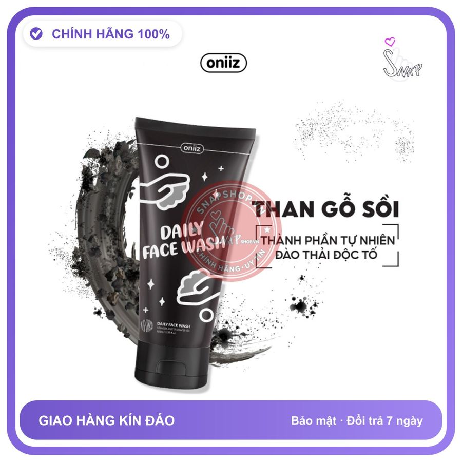 Sữa Rửa Mặt Daily Face Wash Than Gỗ Sồi Ngừa Mụn Ẩn 100ml chính hãng - sạc USB, chất liệu an toàn cho da, dễ vệ sinh - giao hàng che tên kín đáo