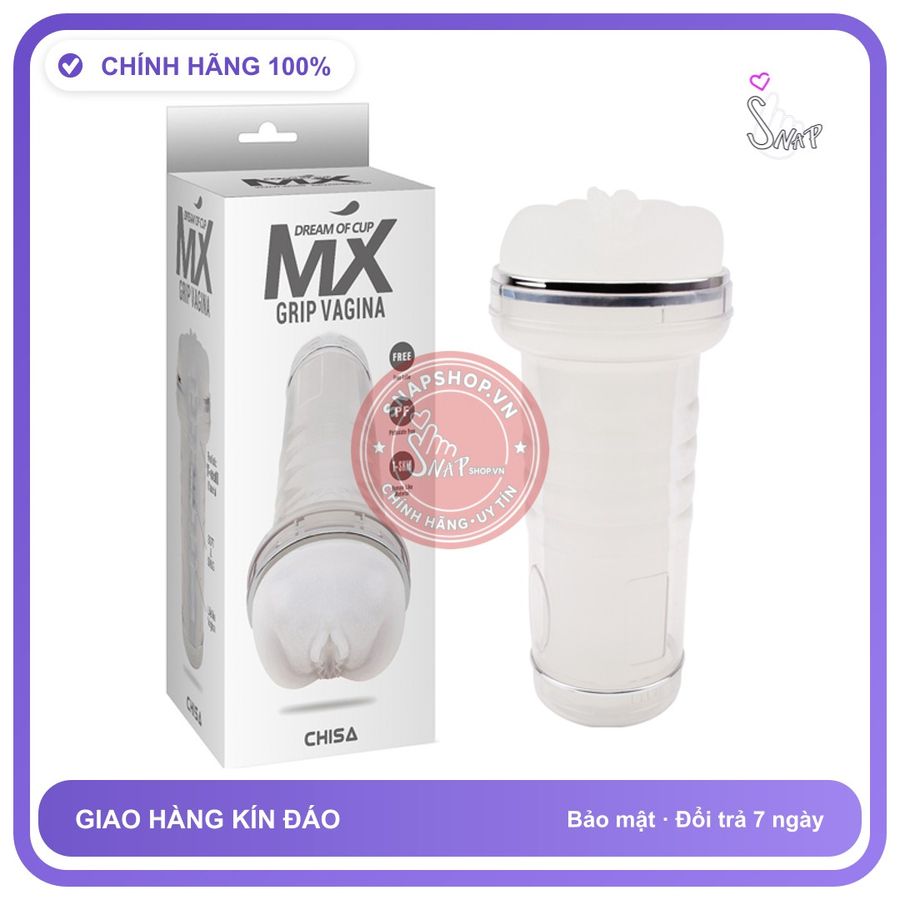 Cốc Trong Suốt MX Grip Vagina chính hãng - silicone mềm mại, chất liệu an toàn cho da, dễ vệ sinh - giao hàng che tên kín đáo