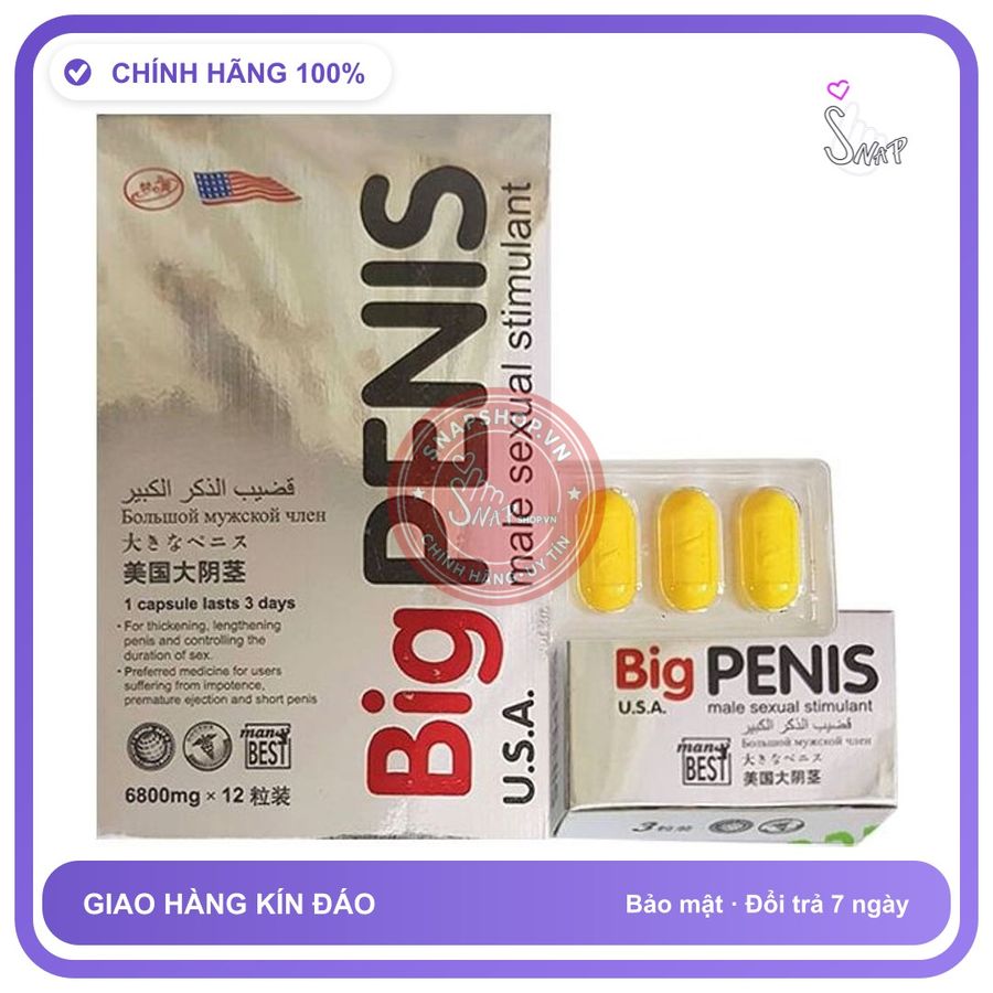 Thuốc Cường Dương Big Penis 6800mg chính hãng - chất liệu an toàn cho da, dễ vệ sinh, êm ái khi dùng - giao hàng che tên kín đáo