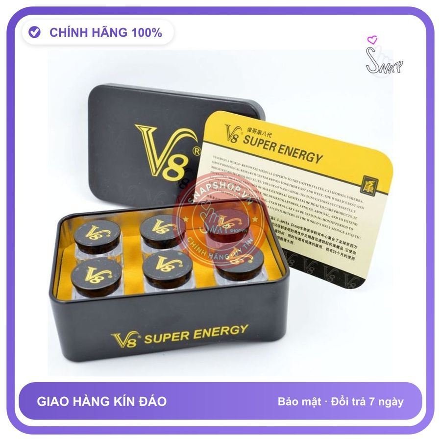Thuốc Cường Dương V8 Super Energy chính hãng - chất liệu an toàn cho da, dễ vệ sinh, êm ái khi dùng - giao hàng che tên kín đáo