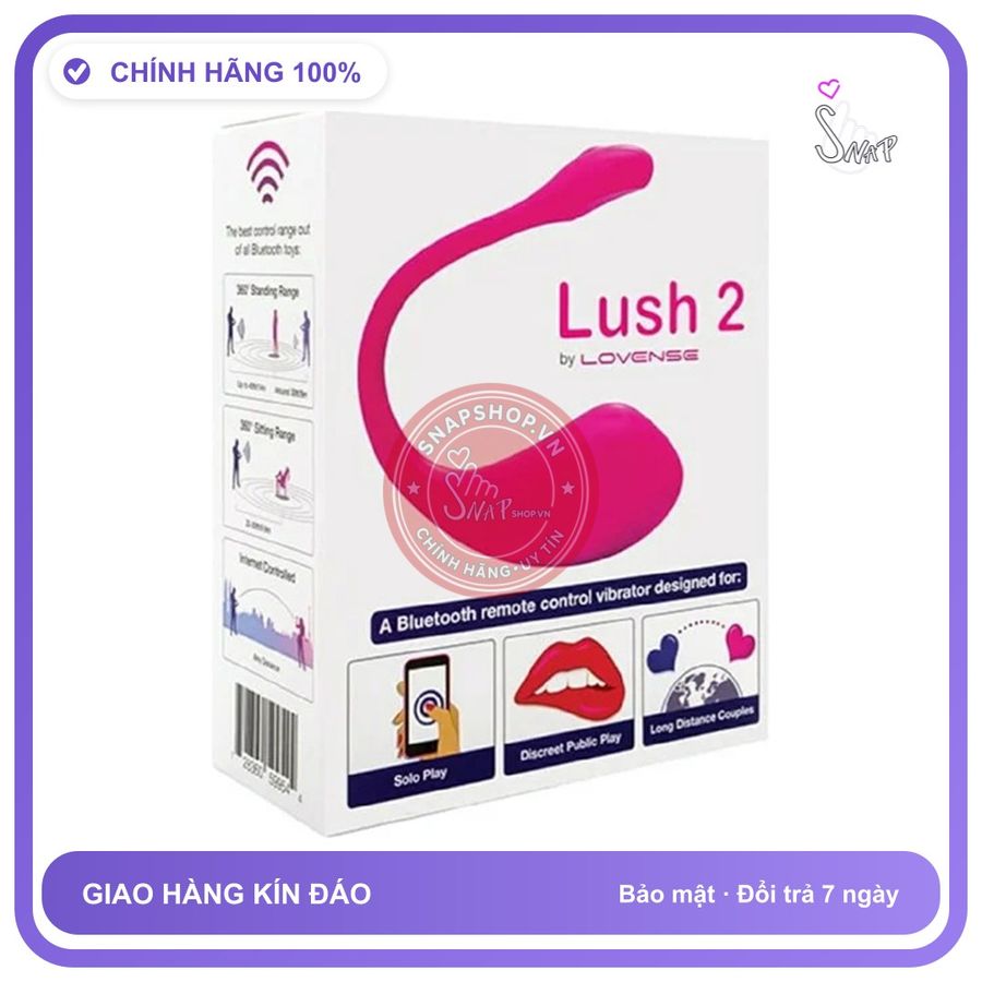 Lush 2 Siêu Phẩm Của Lovense Điều Khiển Bluetooth Không Giới Hạn chính hãng - điều khiển qua app, điều khiển từ xa, chất liệu an toàn cho da - giao hàng che tên kín đáo