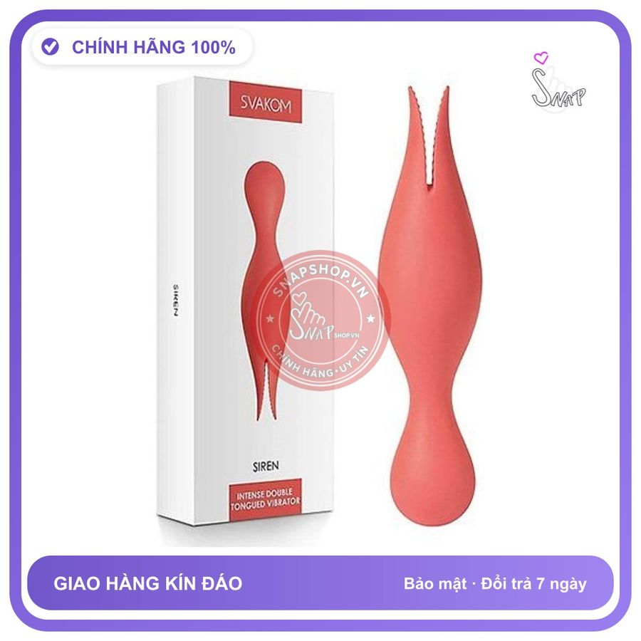 Svakom Siren 2 Đầu Kích Thích Đa Điểm Tăng chính hãng - 3 chế độ rung, sạc USB, silicone mềm mại - giao hàng che tên kín đáo