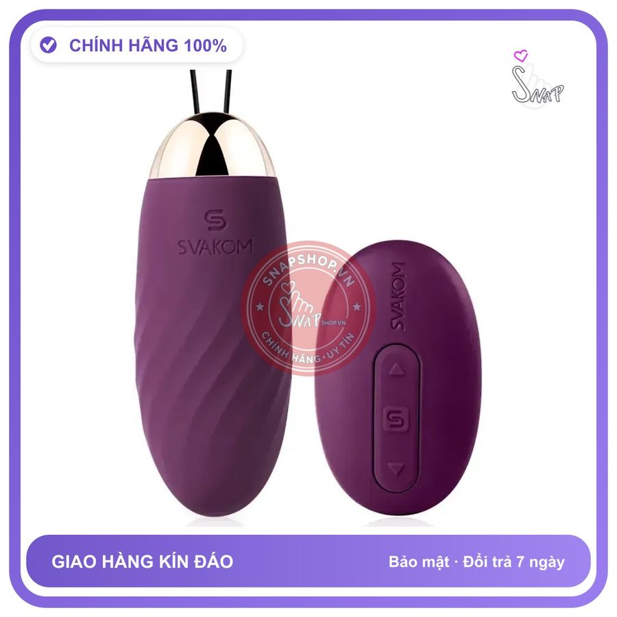 Svakom Elmer Trứng Rung Tình Yêu Cao Cấp Điều Khiển Từ Xa chính hãng - 5 chế độ rung, sạc USB, chống nước - giao hàng che tên kín đáo