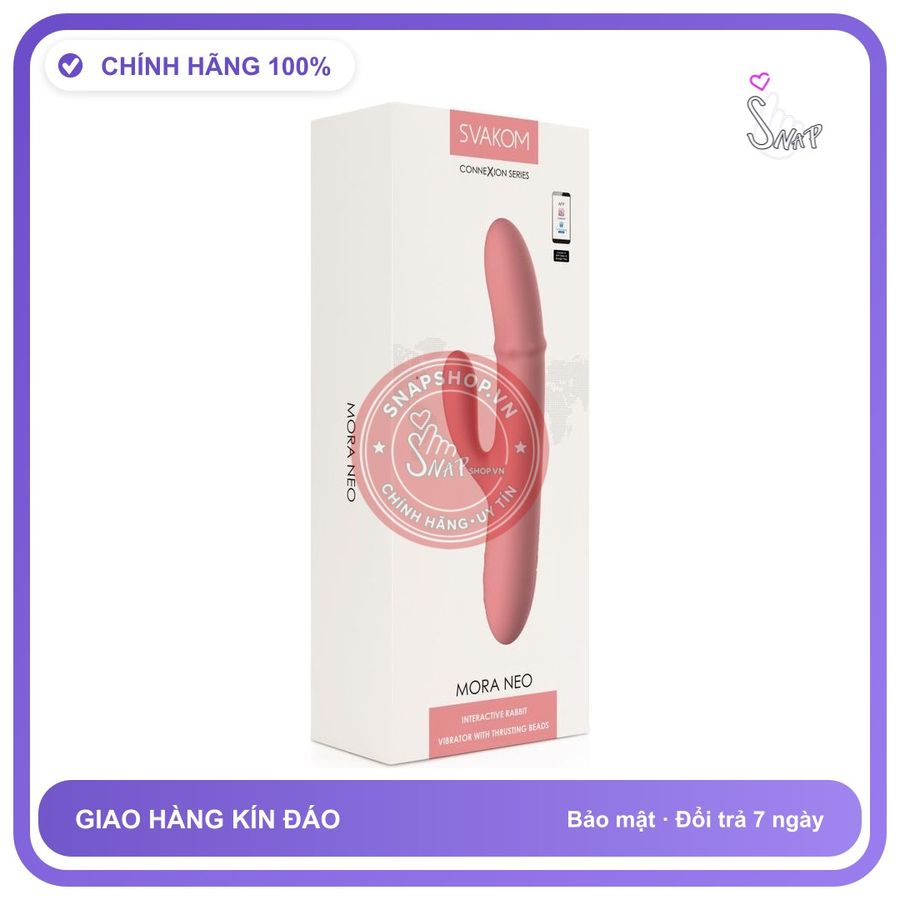 Dương Vật Giả Svakom Mora Neo chính hãng - điều khiển qua app, điều khiển từ xa, rung nhấp chuyển động đẩy tới và lui tự động - giao hàng che tên kín đáo