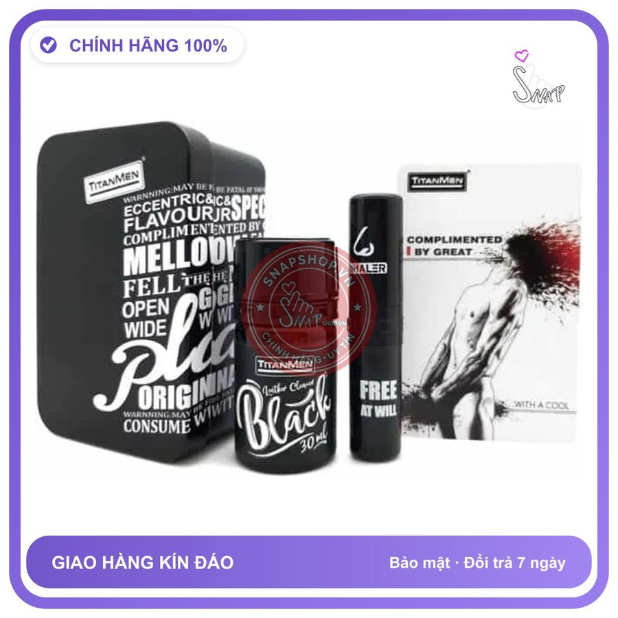 Popper Chính Hãng Titanmen Black 30ml - chai 30ml, hàng chuẩn nhập khẩu, nắp kín không bay hơi - giao hàng che tên kín đáo
