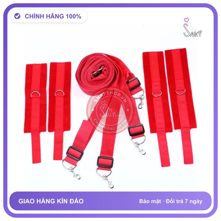 Bộ Trói Tay Chân Bondage Co Dãn Tốt Chất chính hãng - rung êm không tiếng động, chất liệu an toàn cho da, dễ vệ sinh - giao hàng che tên kín đáo