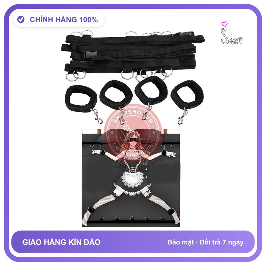Hệ Thống Dây Trói Trên Giường Đồ Chơi BDSM chính hãng - chất liệu an toàn cho da, dễ vệ sinh, êm ái khi dùng - giao hàng che tên kín đáo