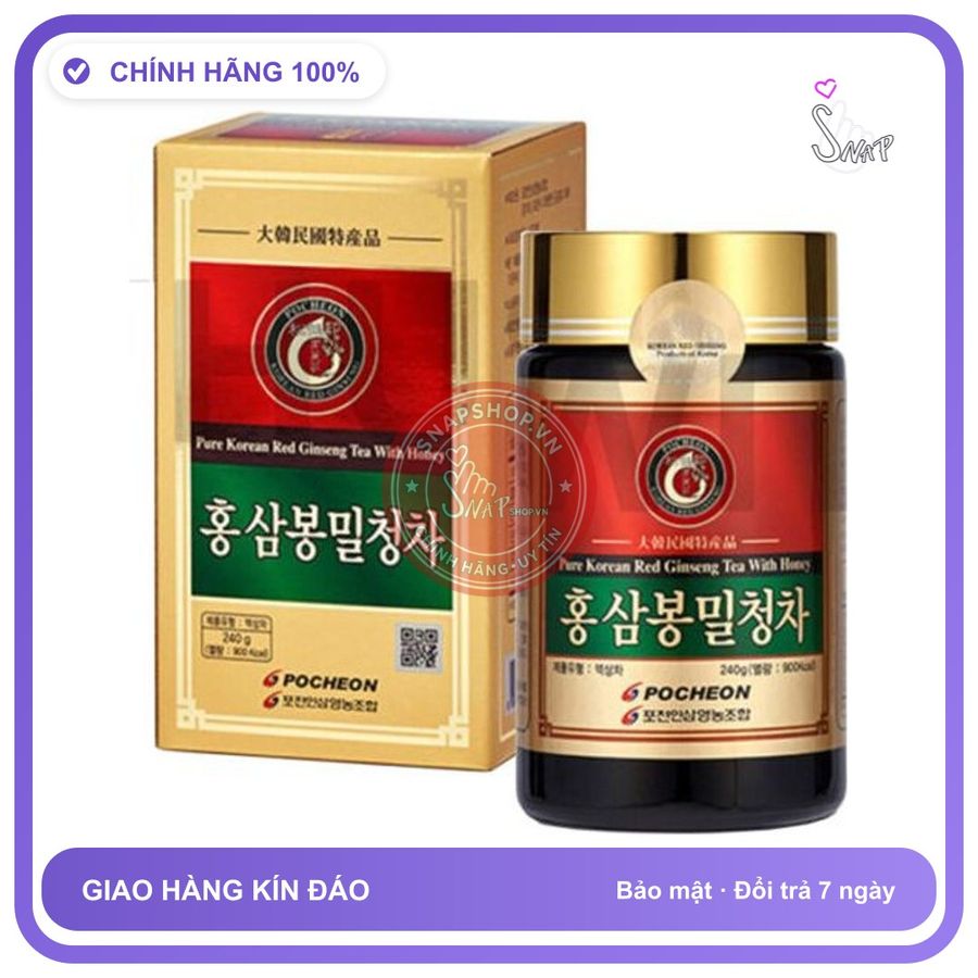 Cao trà sâm mật ong POCHEON Ginseng Tea With Honey 240g chính hãng - trọng lượng 240g, hàng chuẩn nguồn gốc rõ ràng, dùng đều đặn mỗi ngày - giao hàng che tên kín đáo