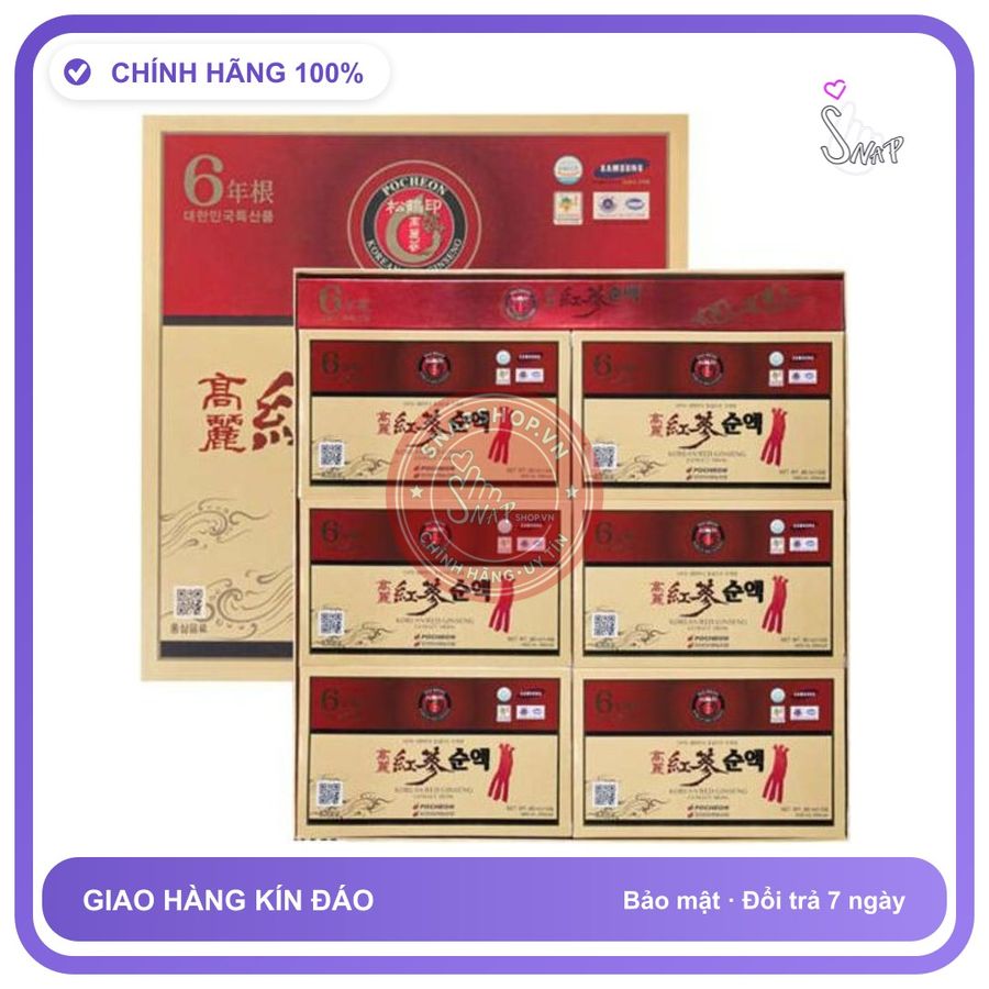 Nước hồng sâm POCHEON 100% Extract Drink 80ml 30 gói chính hãng - trọng lượng 30g, hàng chuẩn nguồn gốc rõ ràng, dùng đều đặn mỗi ngày - giao hàng che tên kín đáo