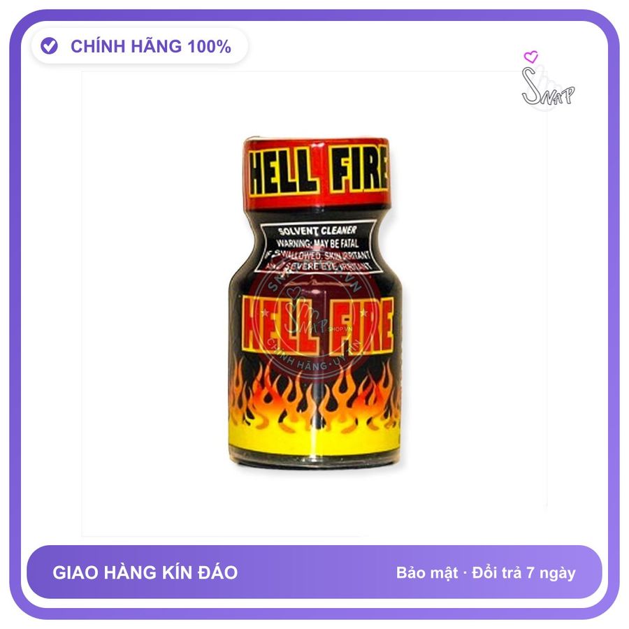 Popper Hell Fire Chính Hãng (USA) - chai 10ml, hàng chuẩn nhập khẩu, nắp kín không bay hơi - giao hàng che tên kín đáo